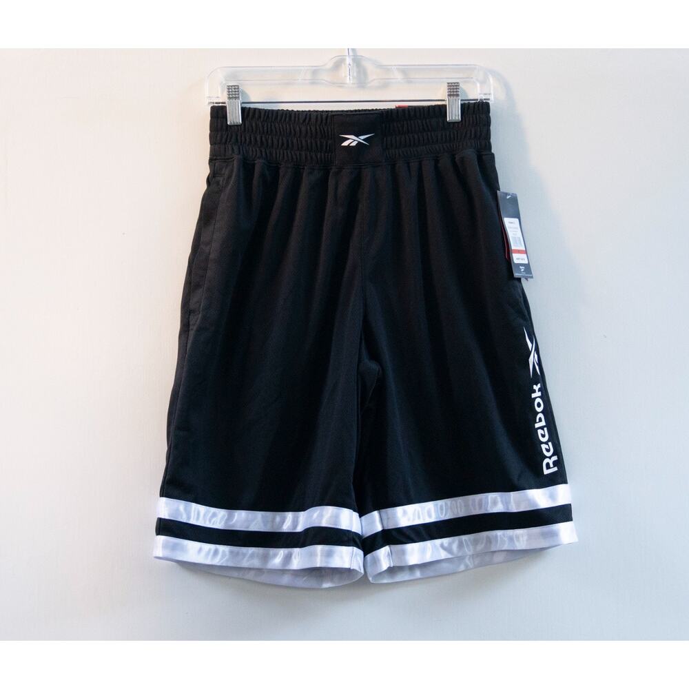 NWT Reebok High Top BB Basketball Black Athletic Fit Men's Shorts Size‎ S $40